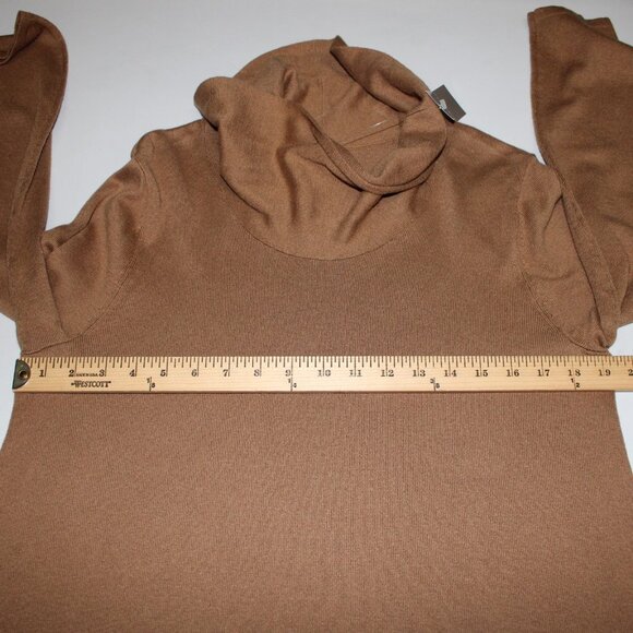 J Jill Sweater $79 Vicuna Sz M Brown Turtleneck Tunic Cotton Viscose Sweater - Picture 14 of 15